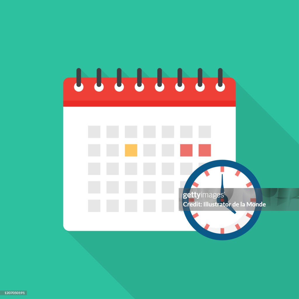 Design de ícone plano do calendário de nomeação