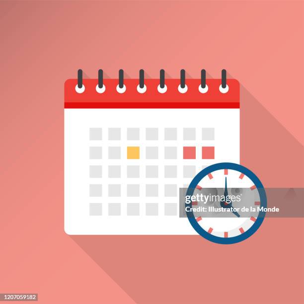timetable flat icon design - long time stock illustrations