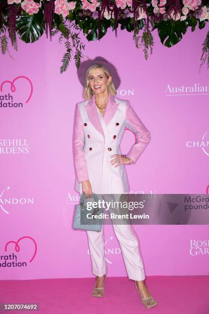 Kate Waterhouse arrives during Chandon Ladies Day at Rosehill Gardens Racecourse on March 14, 2020 in Sydney, Australia.