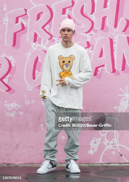 Justin Bieber is seen on March 13, 2020 in Los Angeles, California.