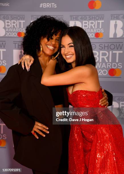 Neneh Cherry and Mabel attend The BRIT Awards 2020 at The O2 Arena on February 18, 2020 in London, England.