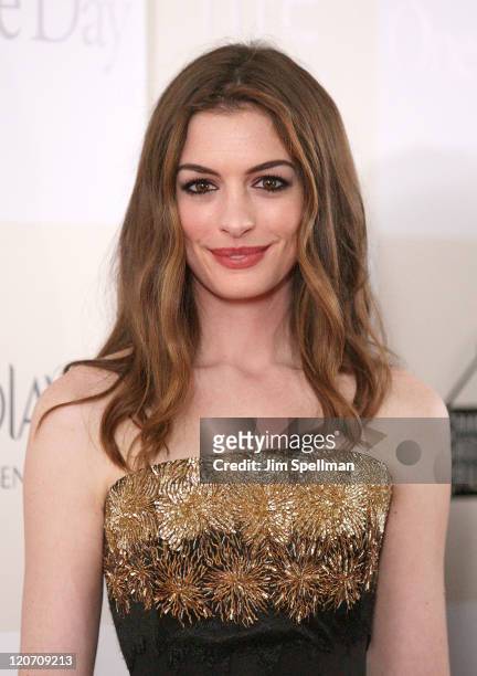 Actress Anne Hathaway attends the "One Day" premiere at the AMC Loews Lincoln Square 13 theater on August 8, 2011 in New York City.