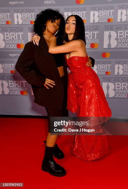 Neneh Cherry and Mabel attend The BRIT Awards 2020 at The O2 Arena on February 18, 2020 in London, England.