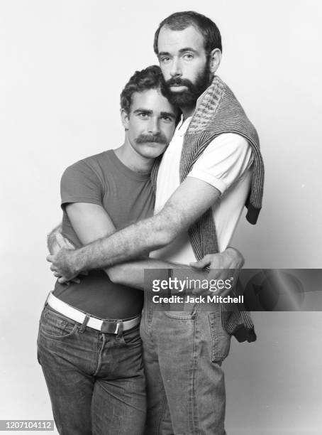 Portrait of Gay marriage activists Chris Forbes and Robbie Morgan, photographed for After Dark magazine, September 20, 1976.
