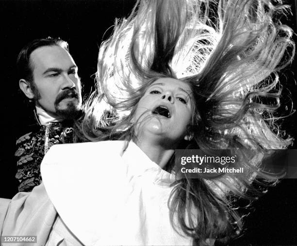 Actors David Schramm and Leah Chandler perform in the Acting Company's production of 'Measure For Measure,' June 1973.