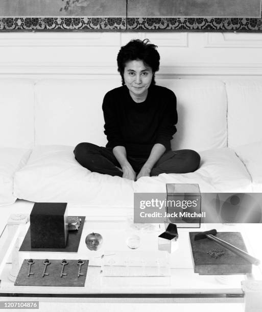 Portrait of musician and multimedia artist Yoko Ono, January 12, 1985.