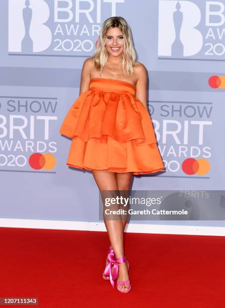 Mollie King attends The BRIT Awards 2020 at The O2 Arena on February 18, 2020 in London, England.