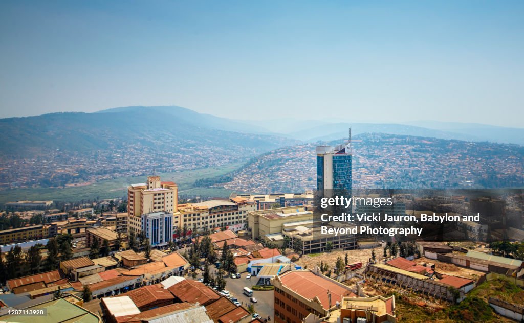 City View of Kigali and Surrounding Hills in Rwanda
