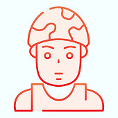Soldier in helmet flat icon. Military man vector illustration isolated on white. Army combatant gradient style design, designed for web and app. Eps 10.