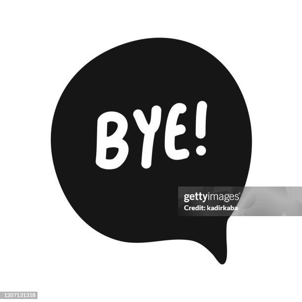 bye speech bubble, vector illustration, design element - farewell icon stock illustrations
