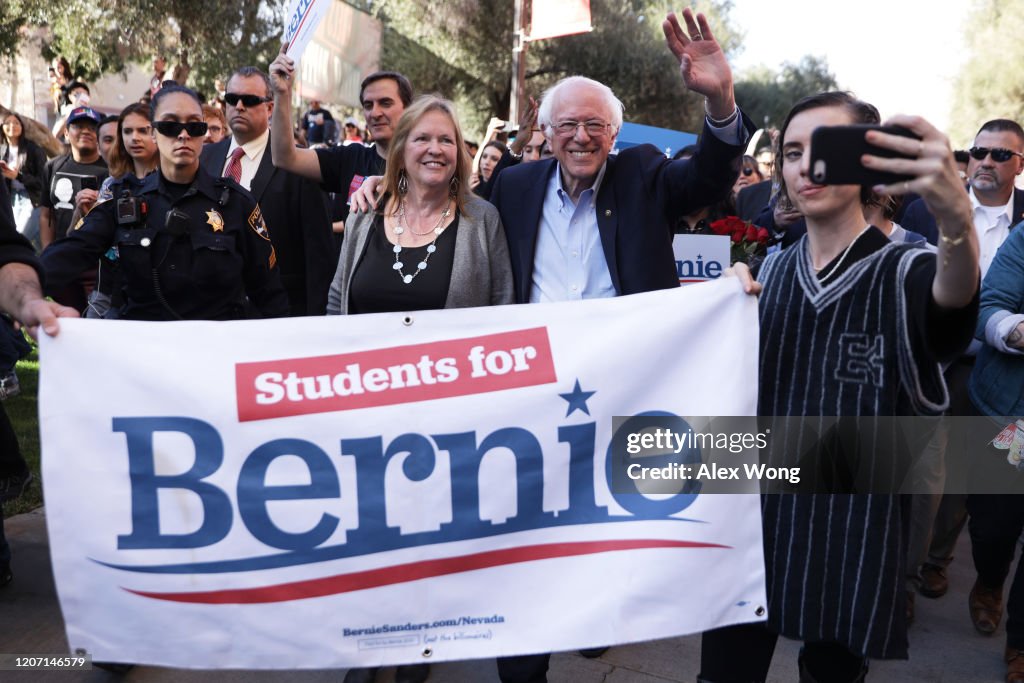 Bernie Sanders Campaigns In Las Vegas In Week Leading Up To Caucus