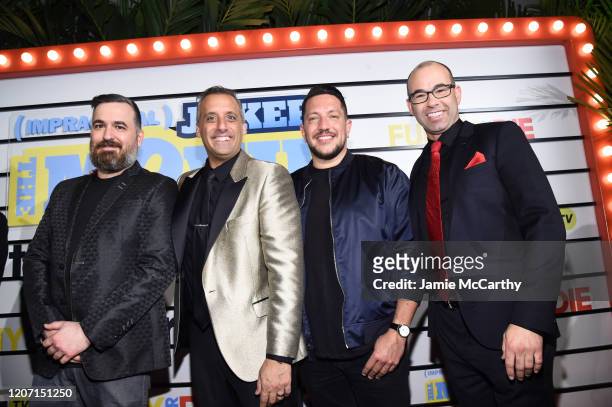 Brian Quinn, Joe Gatto, Sal Vulcano and James Murray attend the screening of "Impractical Jokers: The Movie" at AMC Lincoln Square Theater on...