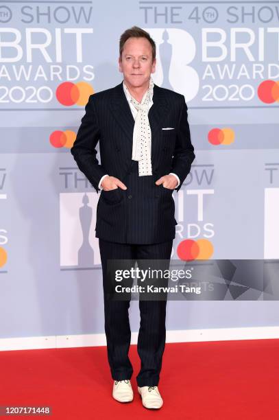 Kiefer Sutherland attends The BRIT Awards 2020 at The O2 Arena on February 18, 2020 in London, England.
