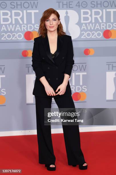 Alice Levine attends The BRIT Awards 2020 at The O2 Arena on February 18, 2020 in London, England.