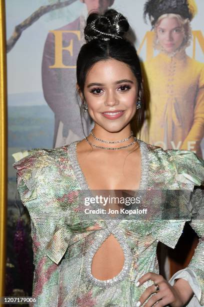 Jenna Ortega attends the premiere of Focus Features' "Emma." at DGA Theater on February 18, 2020 in Los Angeles, California.