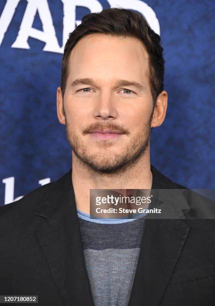 Chris Pratt arrives at the Premiere Of Disney And Pixar's "Onward" on February 18, 2020 in Hollywood, California.