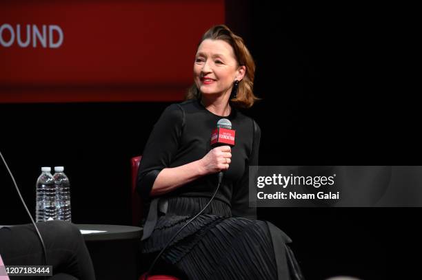 Lesley Manville attends a career retrospective conversation at SAG-AFTRA Foundation at The Robin Williams Center on February 18, 2020 in New York...