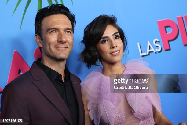 Recording artist Leonardo de Lozanne and actress Sandra Echeverría attend the premiere of "Las Pildoras De Mi Novio" at ArcLight Hollywood on...