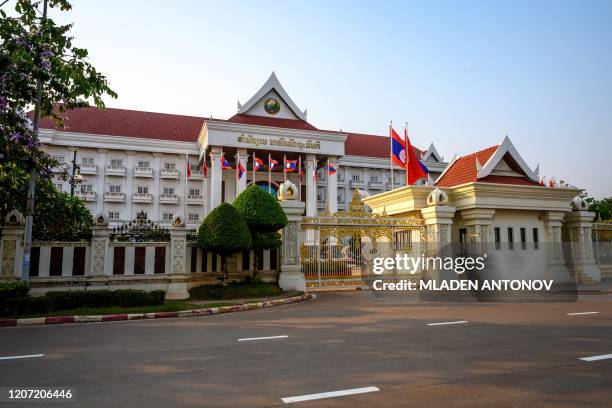 This photograph taken on March 12, 2020 shows the Laos Prime Minister's Office building in the centre of Vientiane.