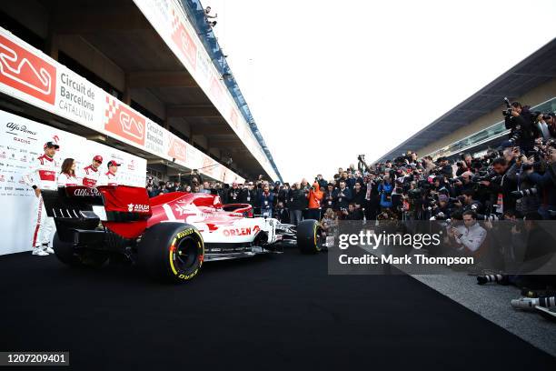 Robert Kubica of Poland and Alfa Romeo, Tatiana Calderon of Colombia and Alfa Romeo, Antonio Giovinazzi of Italy and Alfa Romeo Racing and Kimi...