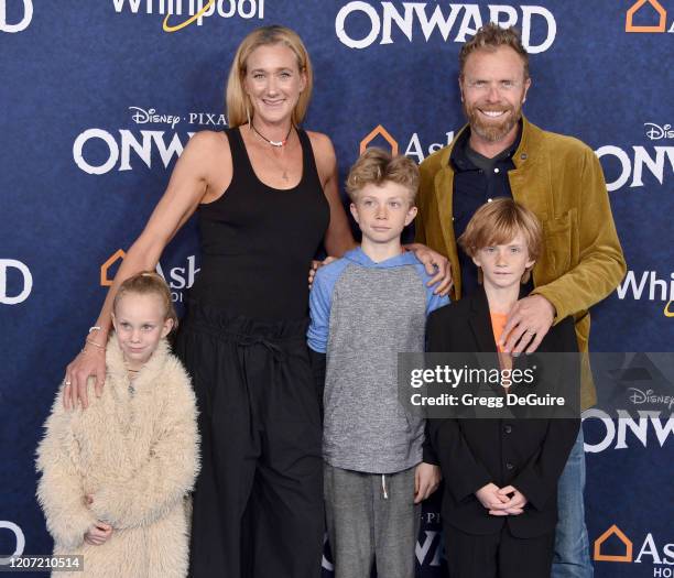 Kerri Walsh Jennings, Casey Jennings, Scout Margery Jennings, Sundance Thomas Jennings, and Joseph Michael Jennings attend the Premiere Of Disney And...