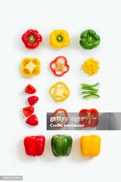 capsicum still life image. - chopped imagens e fotografias de stock