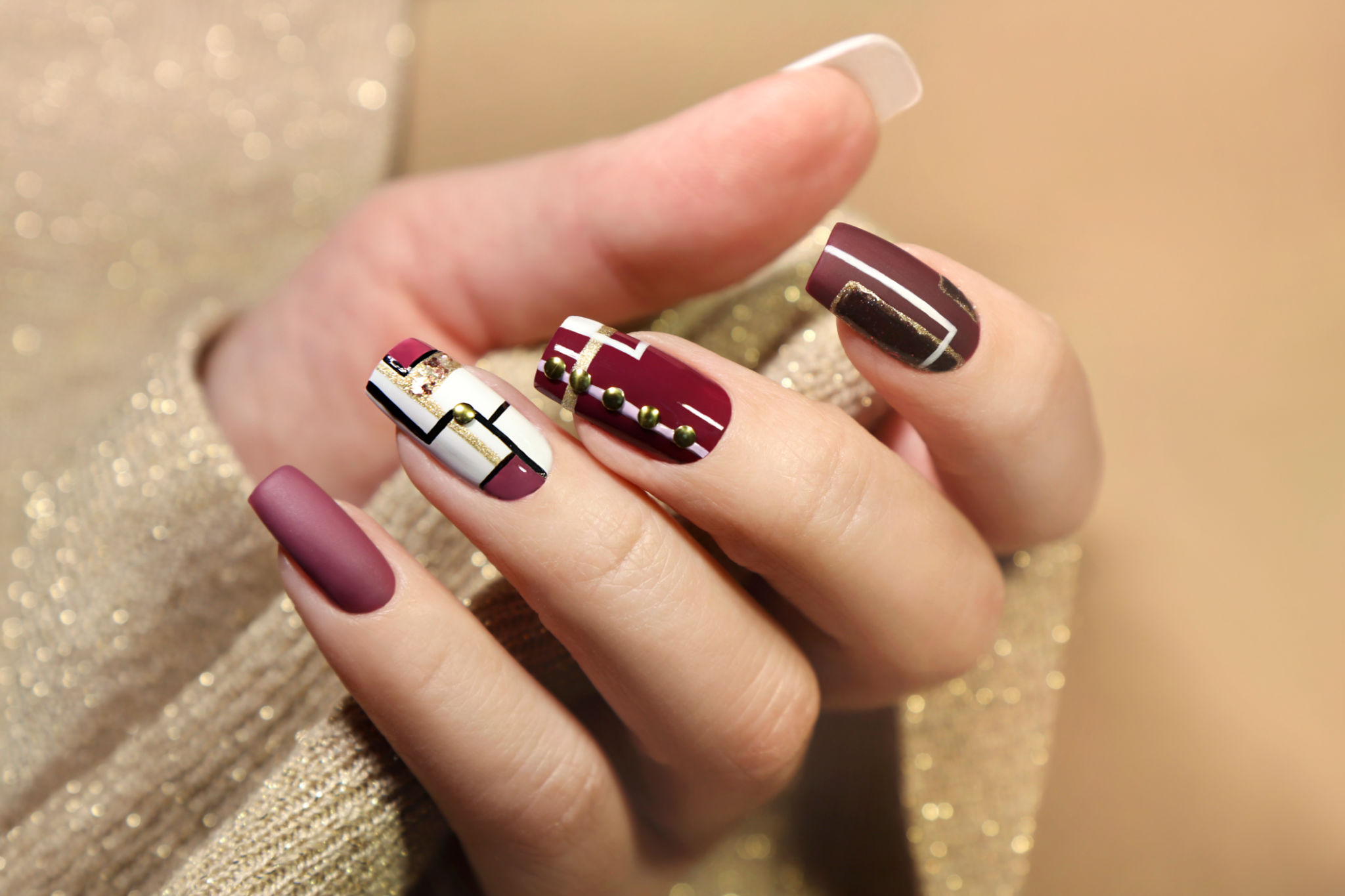 geometric nail art
