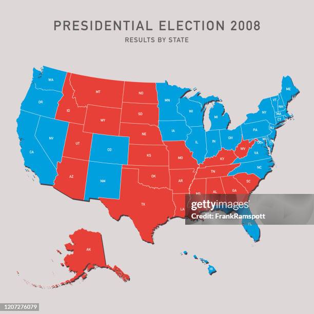 präsidentschaftswahl karte 2008 usa - 2008 stock-grafiken, -clipart, -cartoons und -symbole