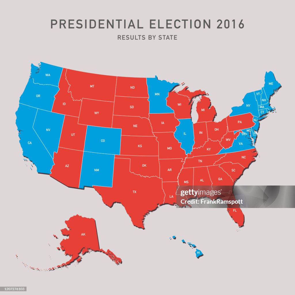 2016 Main Map Presidential Election Map 2016 Usa High-Res Vector Graphic - Getty Images
