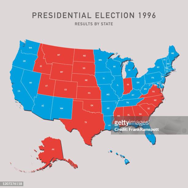 presidential election map 1996 usa - 1996 stock illustrations