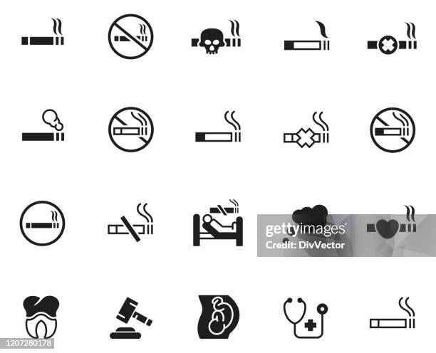 stockillustraties, clipart, cartoons en iconen met de pictogramvectorillustratie van het rokende sigaret - cigarette smoking