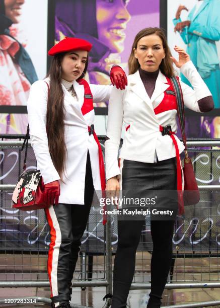 Janna Rae and Galina Antonova during London Fashion Week February 2020 on February 16, 2020 in London, England.