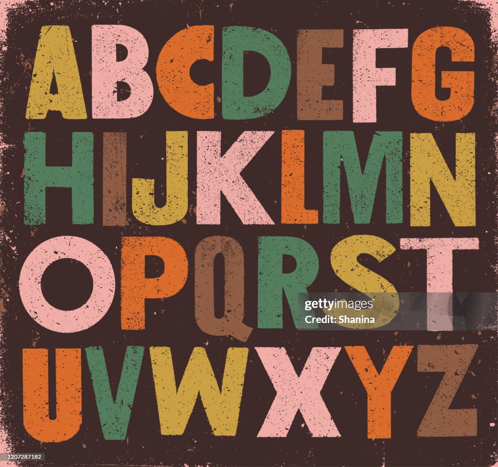 Bold vintage sans serif alphabet