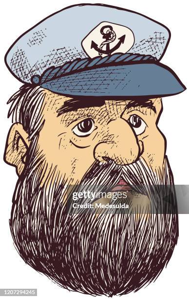boat captain - ship rough sea stock illustrations