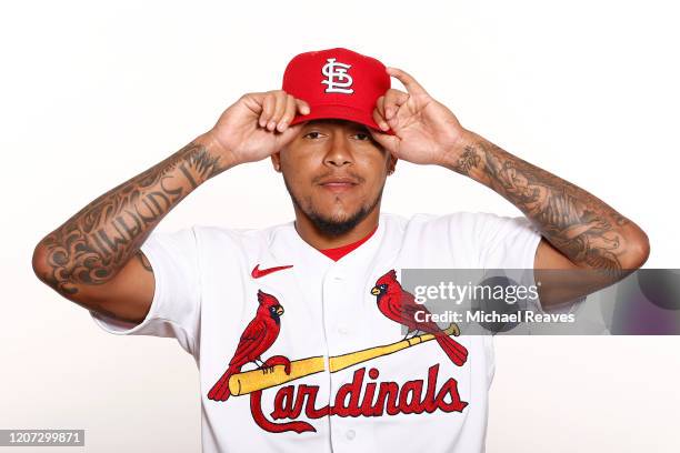 Carlos Martinez of the St. Louis Cardinals poses for a photo on Photo Day at Roger Dean Chevrolet Stadium on February 19, 2020 in Jupiter, Florida.