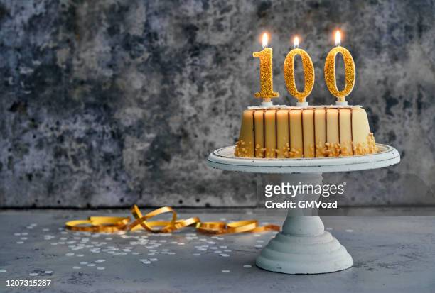 100th birthday cake - number 100 stock pictures, royalty-free photos & images