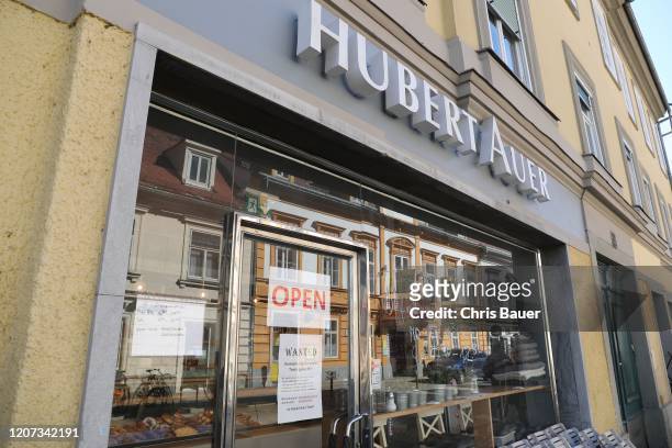 Open backery during Coronavirus Affects Everyday Life In Austria at Hubert Auer in Graz on March 16, 2020 in Graz Austria.