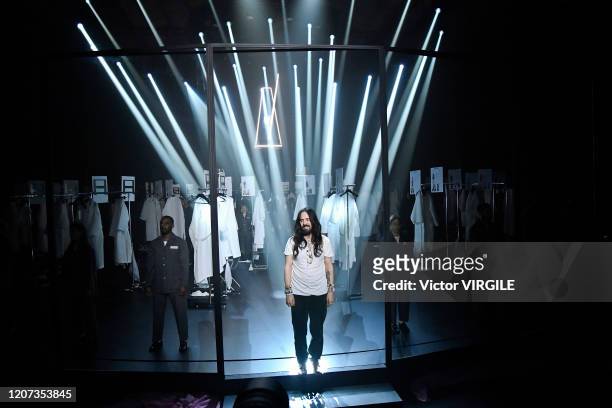 Fashion Designer Alessandro Michele walks the runway at the Gucci Ready to Wear Fall/Winter 2020-2021 fashion show during Milan Fashion Week on...