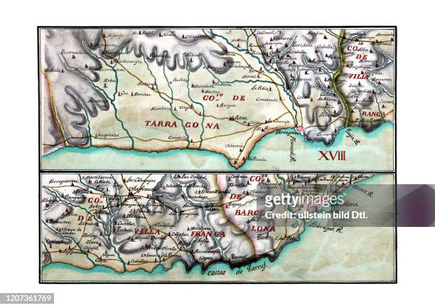 Tarragona 1716. Mapa general del principado de Catalu