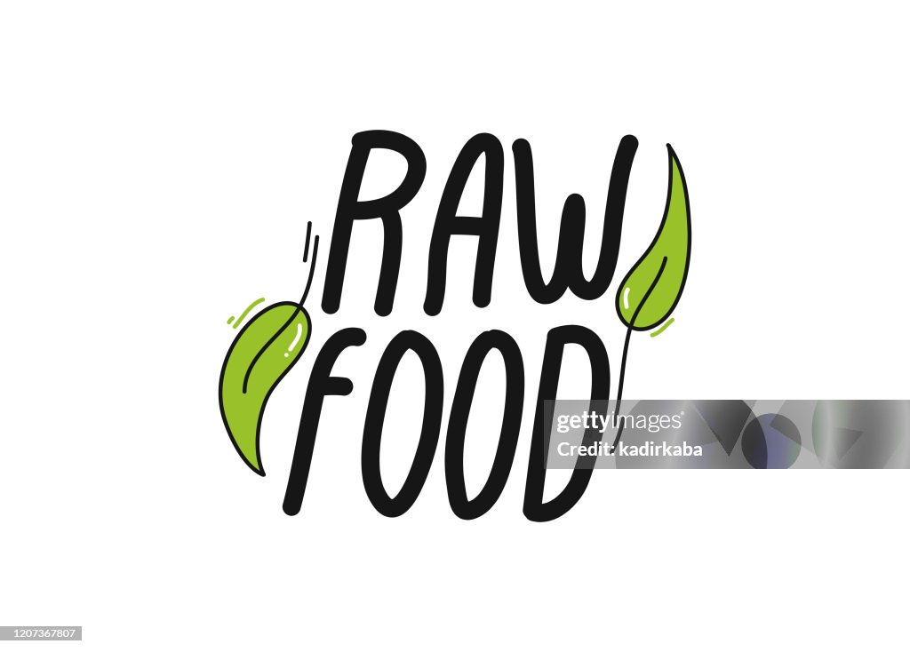 Raw Food Organic Product Icons Vector Illustration Symbol Design Element