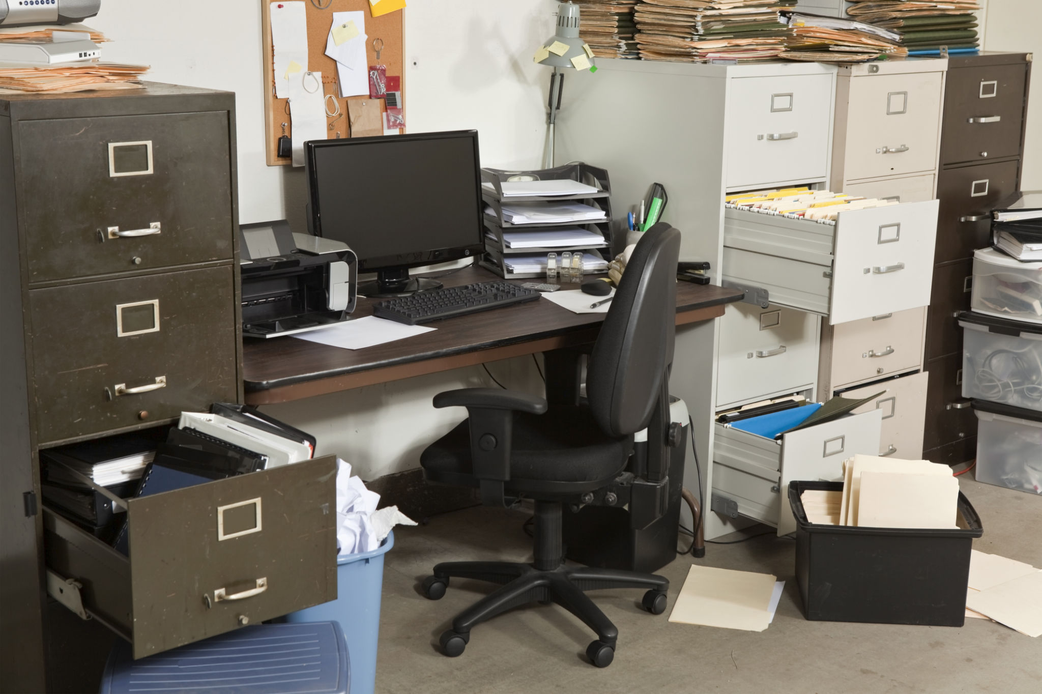dirty office