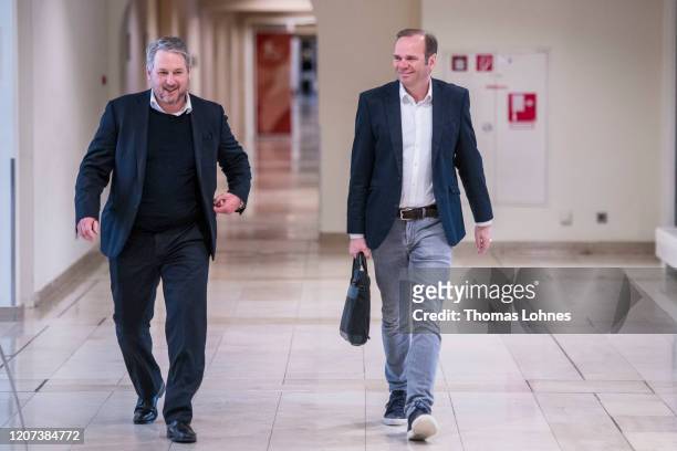 Bernd Hoffmann, chairman of the Board of HSV, arrives for the general assembly of the German Football League on March 16, 2020 in Frankfurt am Main,...