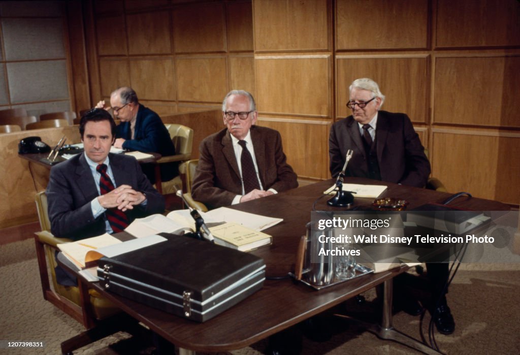 Douglas Pyles Bradford Dillman, Melvyn Douglas, Denver Pyle appearing in the ABC tv ...
