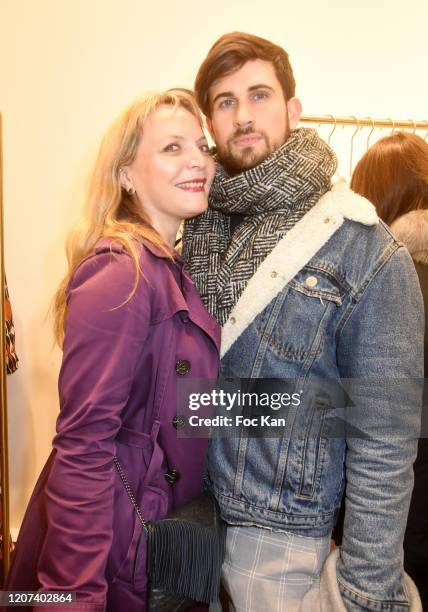 Personal shopper Nadia Ronteix and blogger Yanis Bargoin attend "Interdee" Rue Du Bac Store Launch Cocktail on February 19, 2020 in Paris, France.