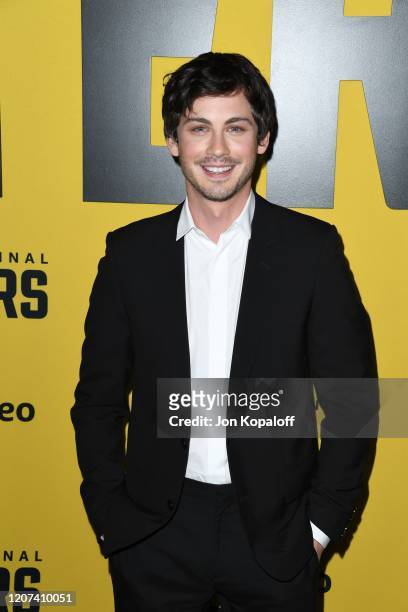 Logan Lerman attends the premiere of Amazon Prime Video's "Hunters" at DGA Theater on February 19, 2020 in Los Angeles, California.