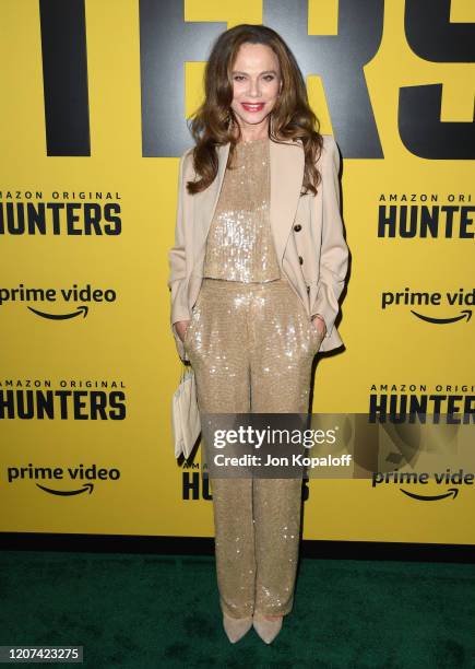 Lena Olin attends the premiere of Amazon Prime Video's "Hunters" at DGA Theater on February 19, 2020 in Los Angeles, California.