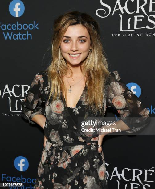 Giorgia Whigham attends the Los Angeles premiere of Facebook Watch's "Sacred Lies: The Singing Bones" held at The Hollywood Roosevelt Hotel on...