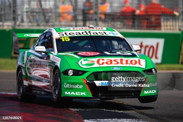 Rick Kelly drives the Castrol Racing Ford Mustang during practice 1 for the Supercars Adelaide 500 on February 20, 2020 in Adelaide, Australia.