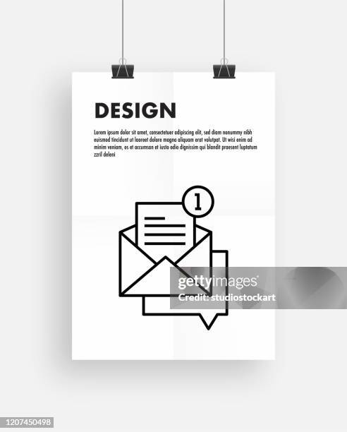 paper poster a4 on the white background - folder template stock illustrations