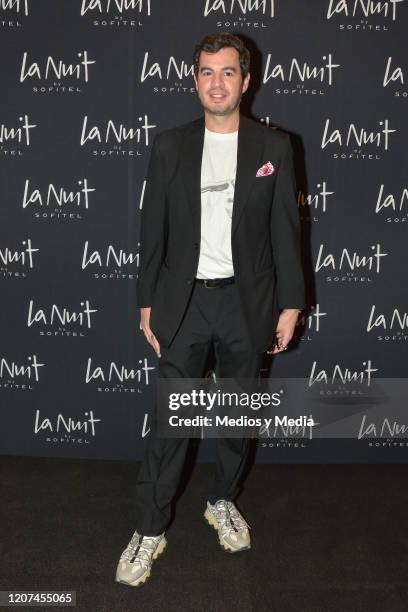 Rodrigo Peñafiel poses for photo during the black carpet of La Nuit by Sofitel at Av. Paseo De La Reforma on February 19, 2020 in Mexico City, Mexico.